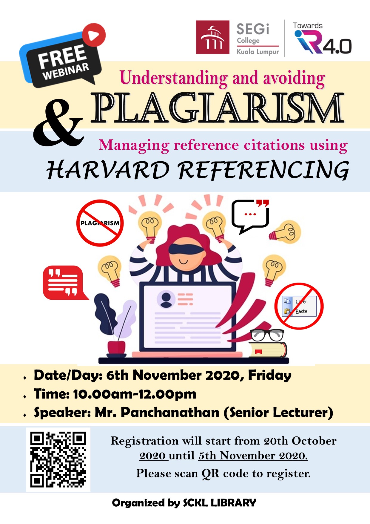 Online Webinar Poster on Understanding Plagiarism